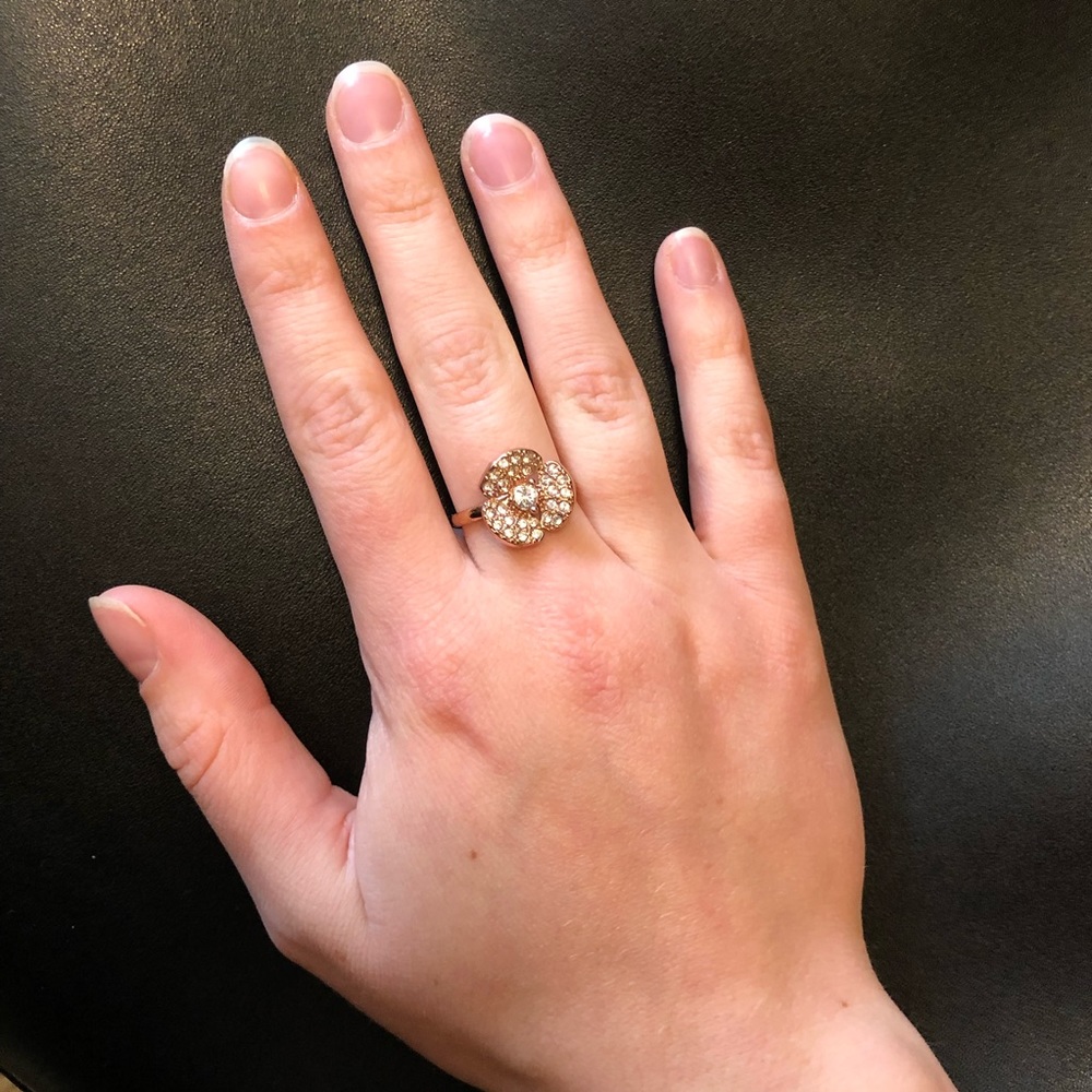 Rose gold colored Kate spade ring
